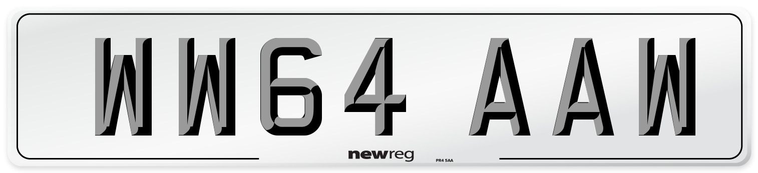WW64 AAW Number Plate from New Reg